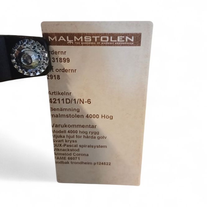 Hovedbilde Malmstolen 4000 HLN kontorstol blå