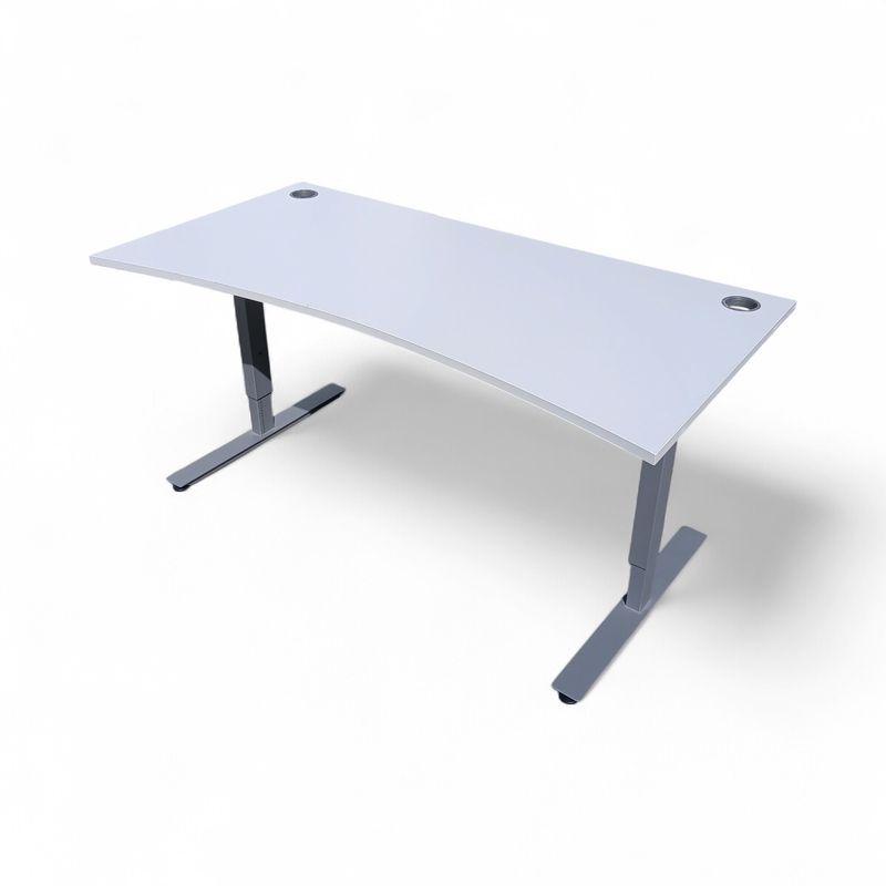 EFG Izi skrivebord med magebue 160x90/80cm grå