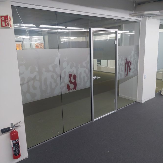 Hovedbilde Glassvegger med glassdør – 347 cm, komplett