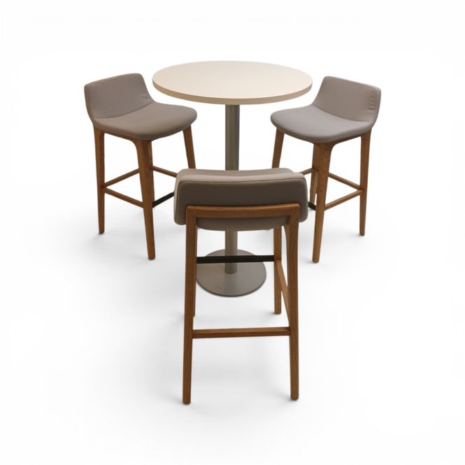 Hovedbilde Barstol i moderne design, grått polstret sete med ...