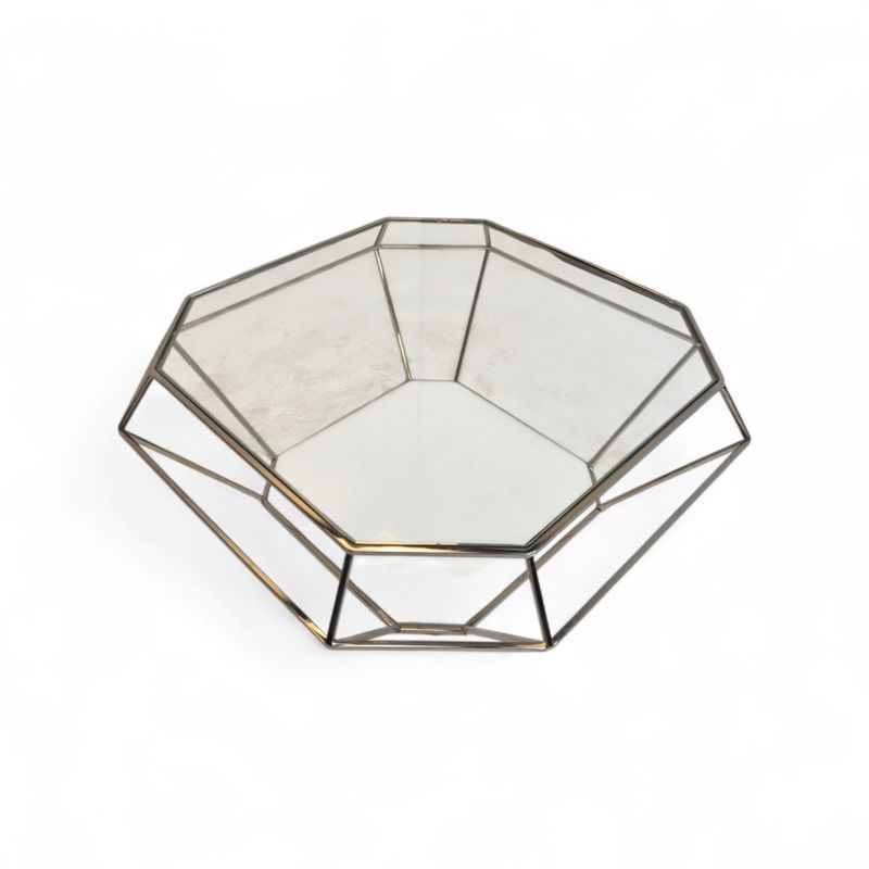 Eichholtz Asscher diamant bord 100x100cm, glass